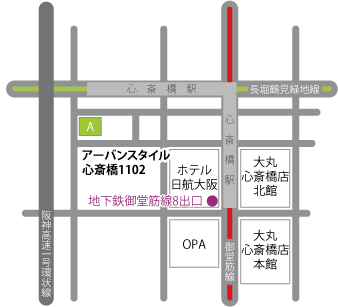 【大阪校】A会場（周辺地図）